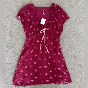 NWT Free People Floral Burgundy Dress